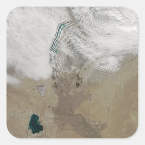 Distinctive lines of clouds square sticker