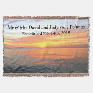 DISTINCTIVE PERSONALIZED SUNRISE WEDDING BLANKET