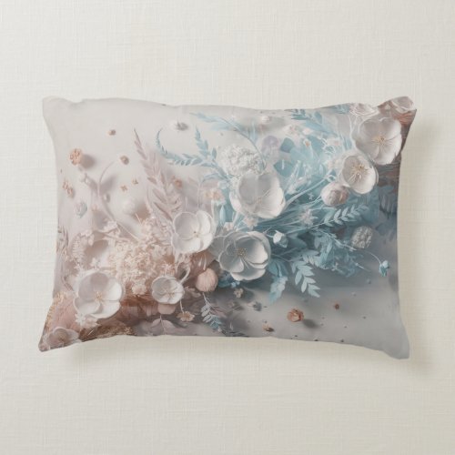 Distinctive pillow with transparent flowers