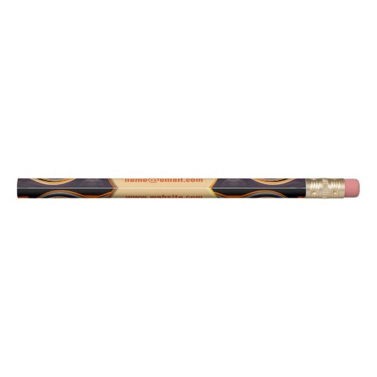 Distinctive Sunset Fractal Spirals Custom Pencil (Back)