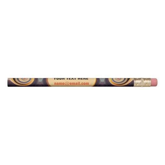 Distinctive Sunset Fractal Spirals Custom Pencil (Rotated 90)