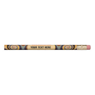 Distinctive Sunset Fractal Spirals Custom Pencil