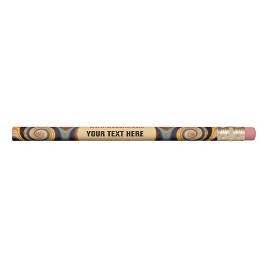 Distinctive Sunset Fractal Spirals Custom Pencil (Front)