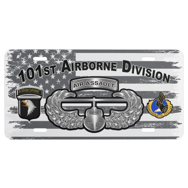 Distinguished  101st Airborne Division Air Assault License Plate (Front)