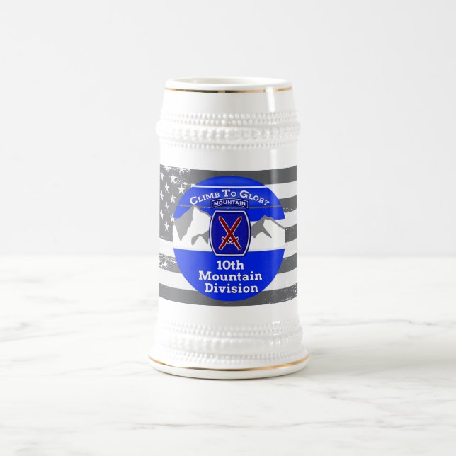Distinguished 10th Mountain Division “Climb To Glo Beer Stein (Center)
