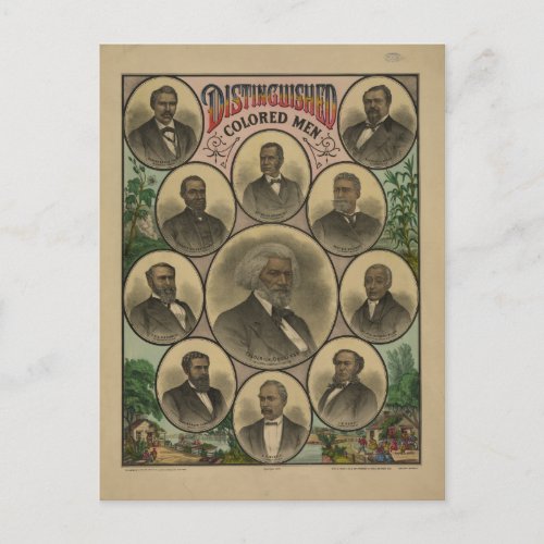 Distinguished Colored Men Frederick Douglass 1883 Postcard