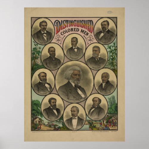 Distinguished Colored Men Frederick Douglass 1883 Poster