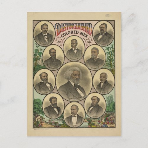 Distinguished Colored Men Frederick Douglass Postcard