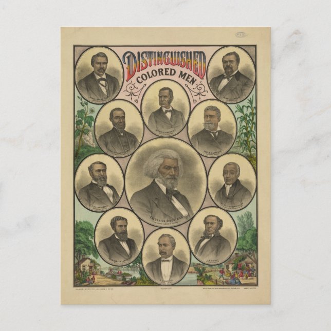 Distinguished Colored Men Frederick Douglass Postcard (Front)
