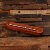 Distinguished Engraved Wooden Holder w/ Luxury Pen (Front)