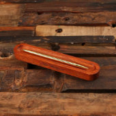 Distinguished Engraved Wooden Holder w/ Luxury Pen (Front)