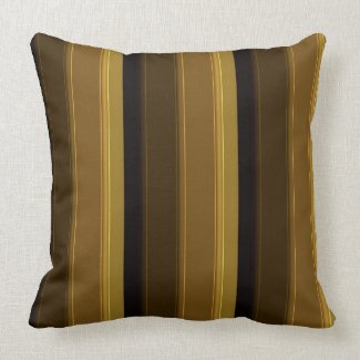 Distinguished Gentleman: Brown Striped Panels Pillows