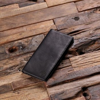 Distinguished Long Bi-fold Breast Leather Wallet by tealsprairie at Zazzle