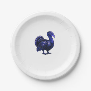 Distopian Turkey Thanksgiving Design Classic T-Shi Paper Plates