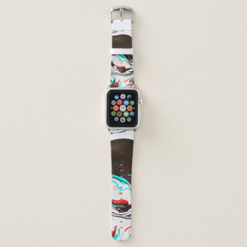 Distorted and glitched texture of marbled ink surf apple watch band