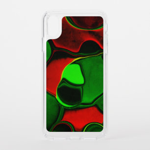Distorted and strange shapes, red and green colors speck iPhone XS max case