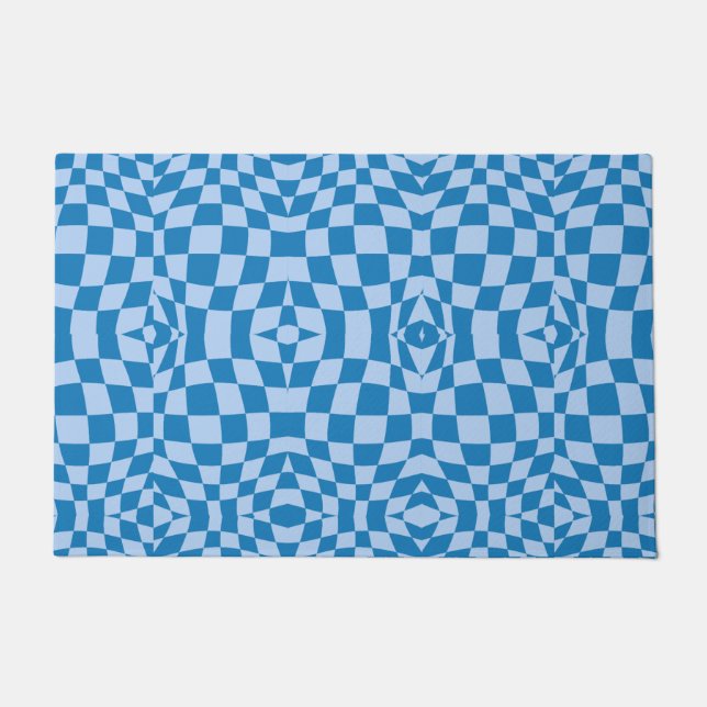 Distorted Checkered Pattern Doormat (Front)