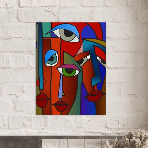 Distorted faces wall art