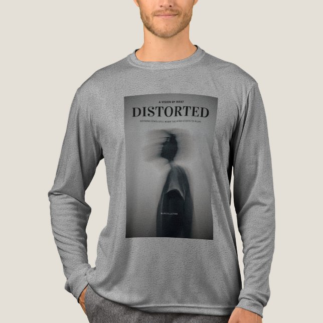 DISTORTED – Minimal Aesthetic Blurred Face Art | Tri-Blend Shirt (Front)