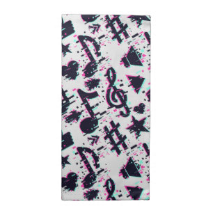 Distorted Musical Notes & Hearts Pattern Cloth Napkin