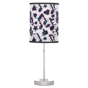 Distorted Musical Notes & Hearts Pattern Table Lamp