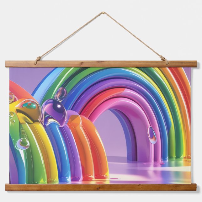 Distorted Rainbows Hanging Tapestry (Front)