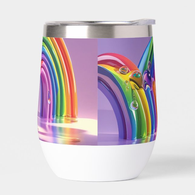 Distorted Rainbows Thermal Wine Tumbler (Left)