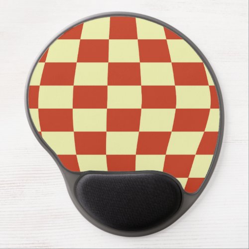 Distorted Red and Cream Checkered Gel Mouse Pad