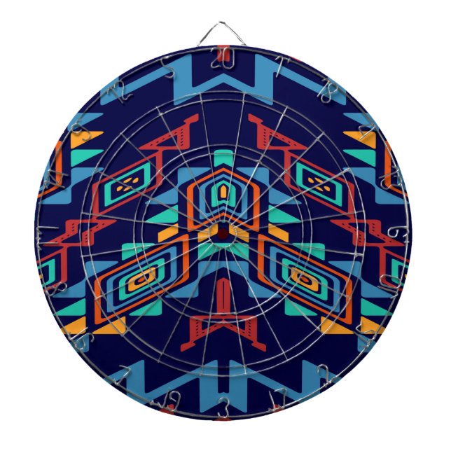 Distorted shapes abstract design dart board (Front)