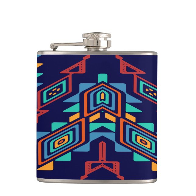 Distorted shapes abstract design flask (Front)