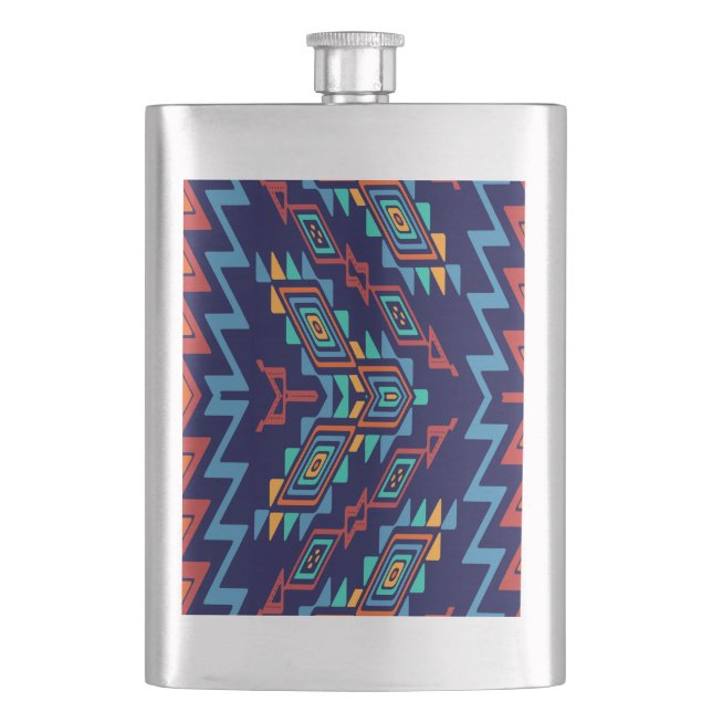 Distorted shapes abstract design flask (Front)