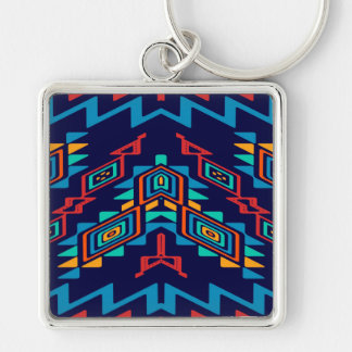 Distorted shapes abstract design keychain
