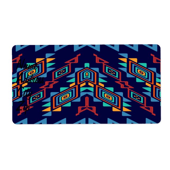 Distorted shapes abstract design label (Front)
