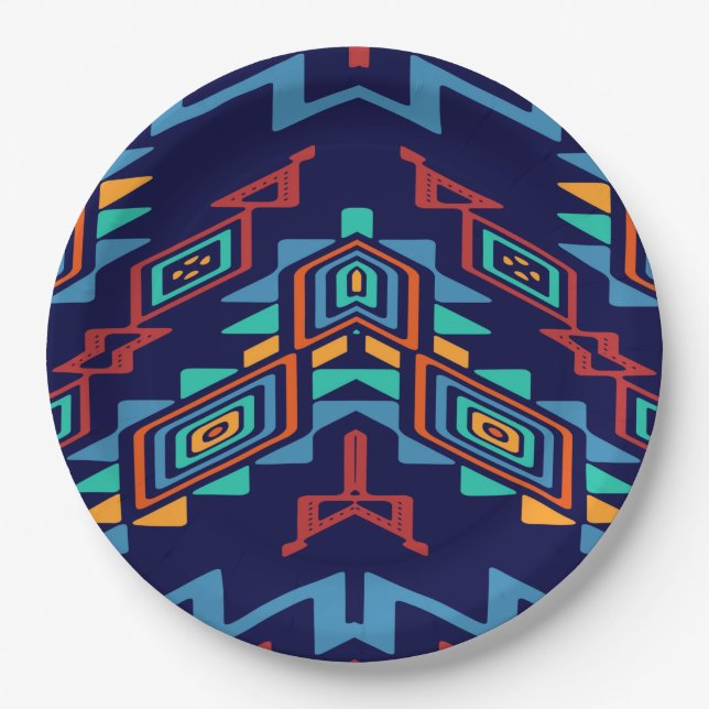 Distorted shapes abstract design paper plates (Front)