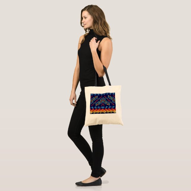 Distorted shapes abstract design tote bag (Front (Model))