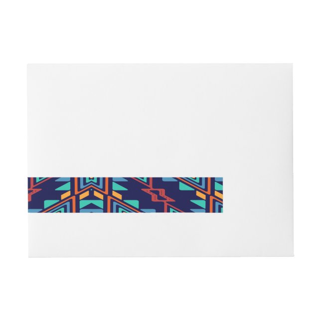 Distorted shapes abstract design wrap around address label (Front)