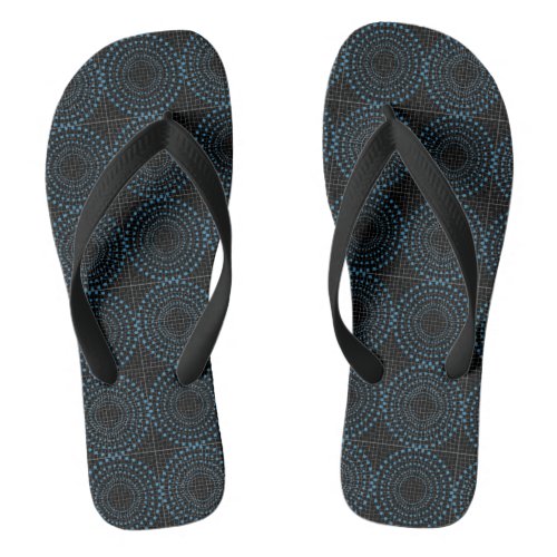 Distortion Circle 01bBlack BG Flip Flops