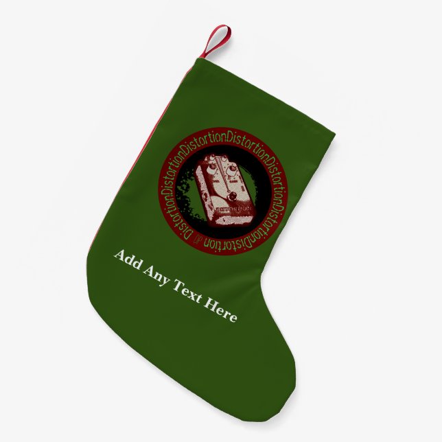 Distortion Pedal Red, Christmas Colors Small Christmas Stocking (Front (Hanging))