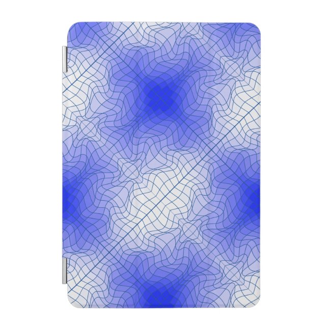 Distortion Wireframe.C01.GBluex4.Blue Lines iPad Mini Cover (Front)