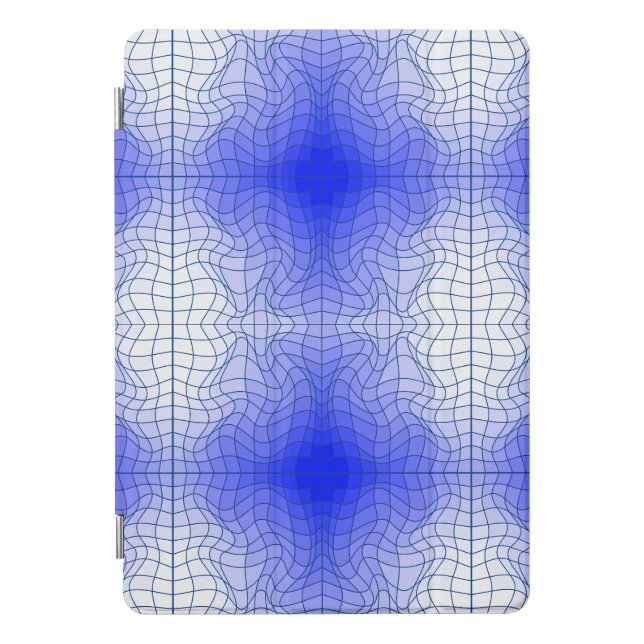 Distortion Wireframe.C01.GBluex4.Blue Lines iPad Pro Cover (Front)