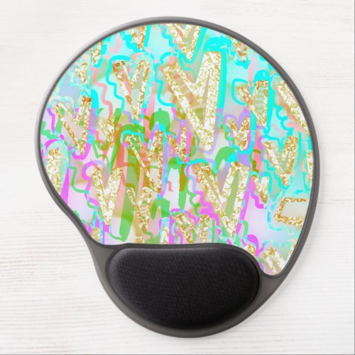 Distortions hearts aquamarine and magenta colorful gel mouse pad