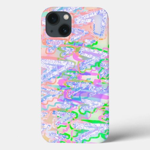Distortions hearts purple blue colorful iPhone 13 case