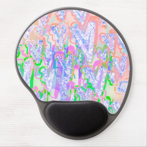 Distortions hearts purple blue colorful gel mouse pad