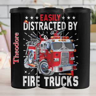 Distracted By Red Fire Trucks Thermal Tumbler