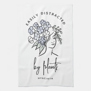 Distracted Gardener Boho Floral Cute Plant Kitchen Towel