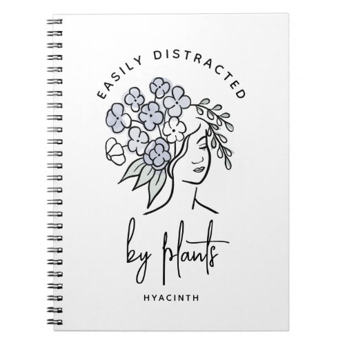 Distracted Gardener Boho Floral Cute Plant Notebook