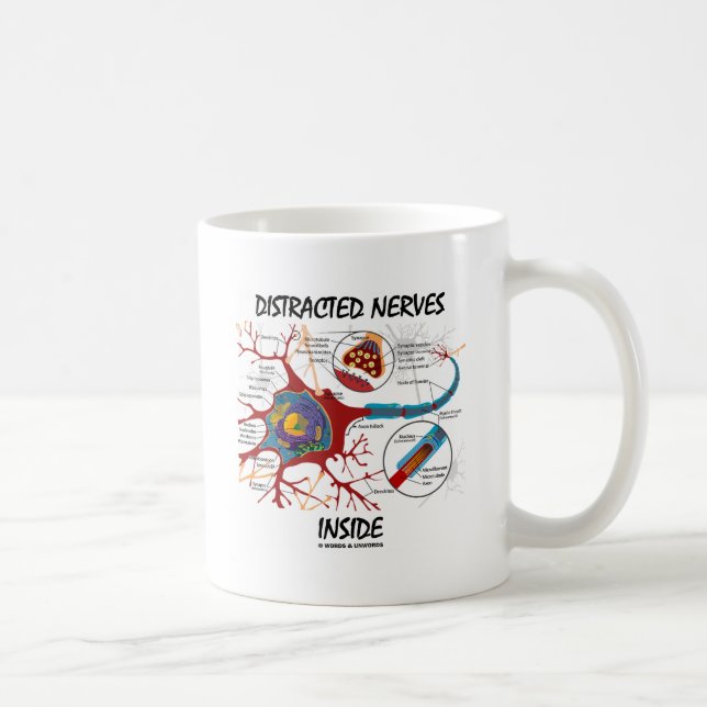 Distracted Nerves Inside Neuron Synapse Coffee Mug (Right)