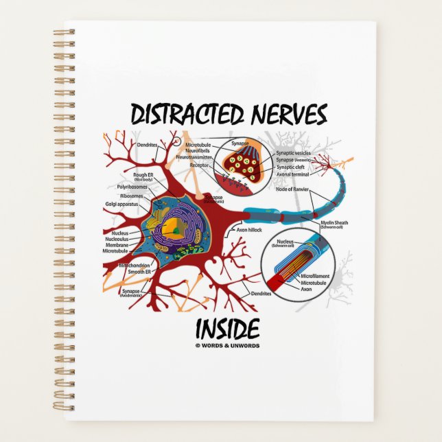Distracted Nerves Inside Neuron Synapse Humor Planner (Front)