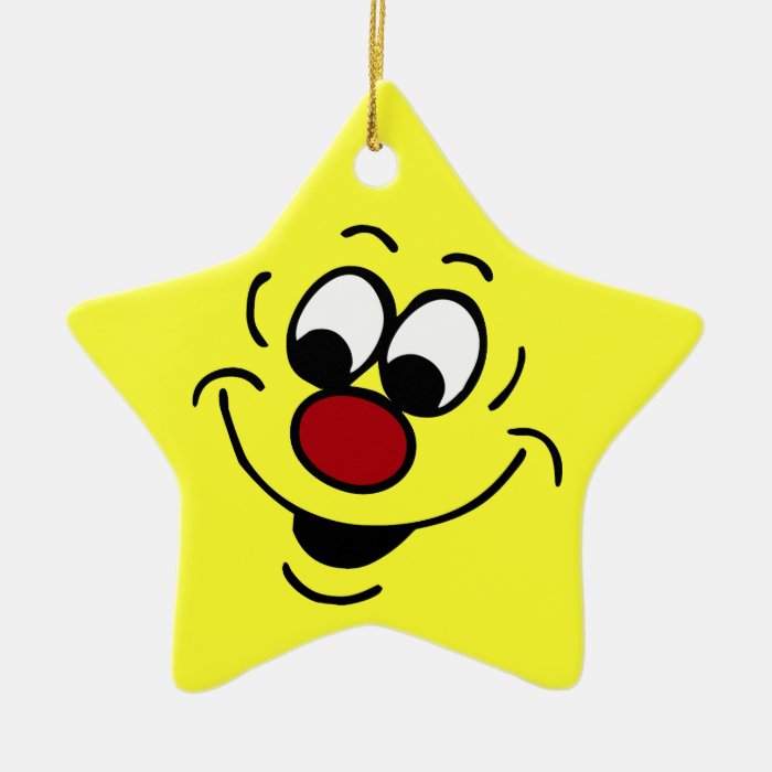 Distracted Smiley Face Grumpey Christmas Tree Ornaments