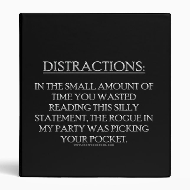Distractions 3 Ring Binder (Front)